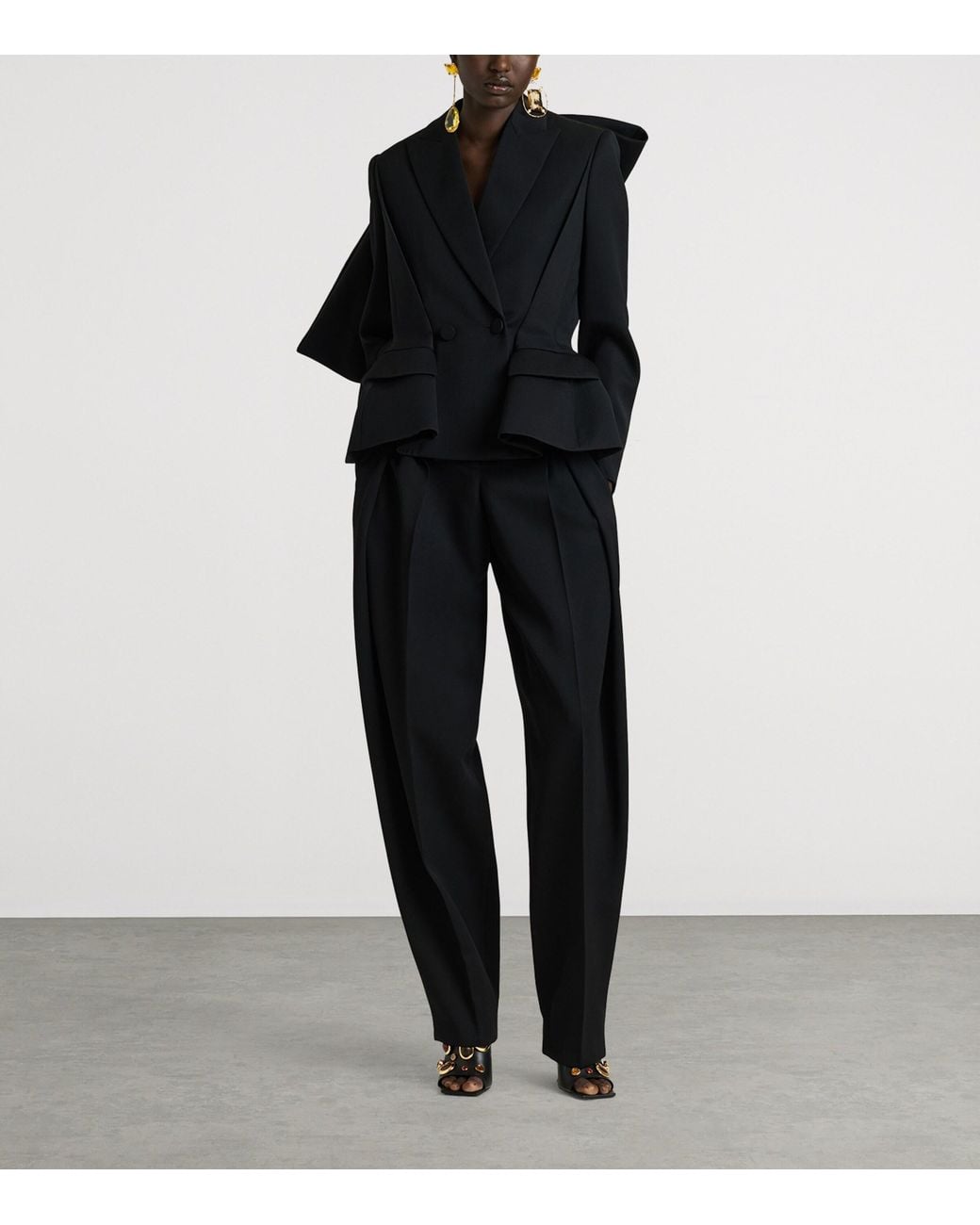 Givenchy Black Wool Bow Slashed Blazer