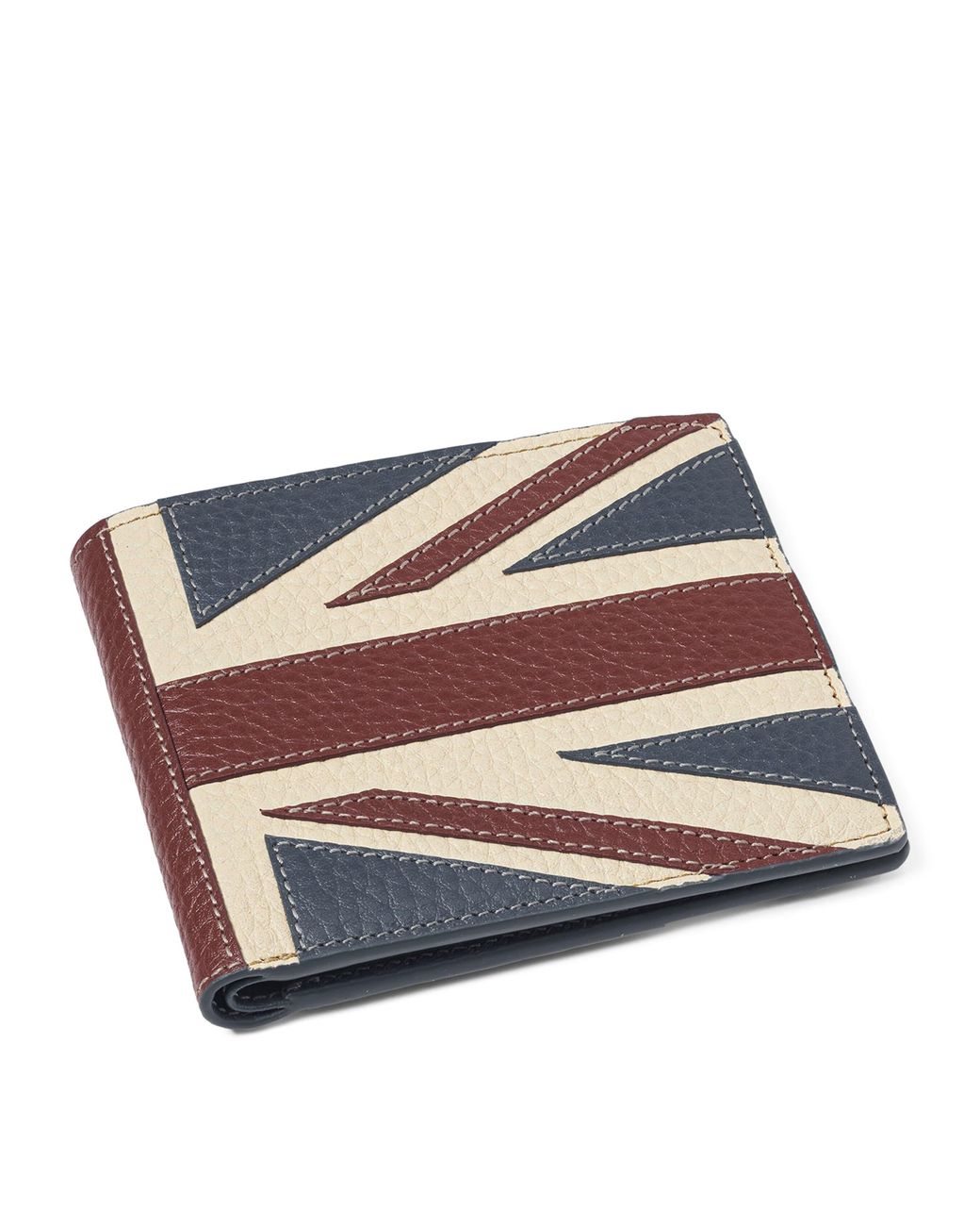 Aspinal Red Leather Union Jack Bifold Wallet for men