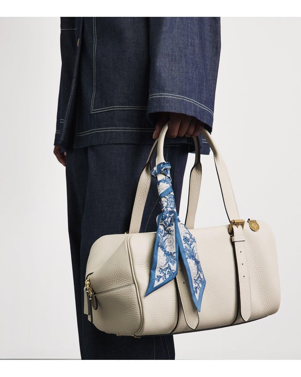 Harrods Blue Silk Menagerie Print Scarf