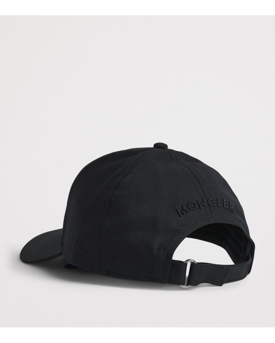 Moncler Black Cotton Logo Baseball Cap for men