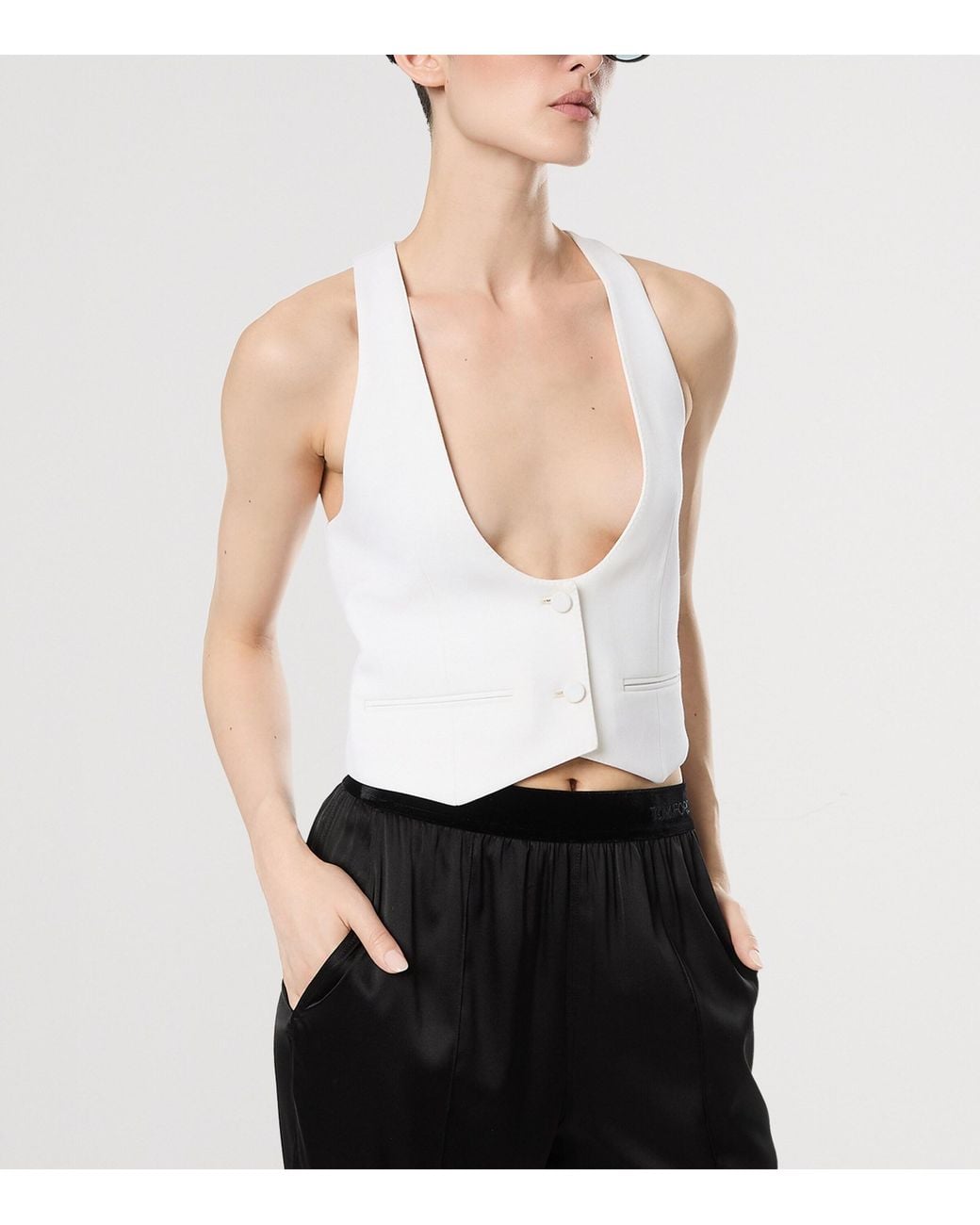 Tom Ford White Virgin Wool Tuxedo Waistcoat