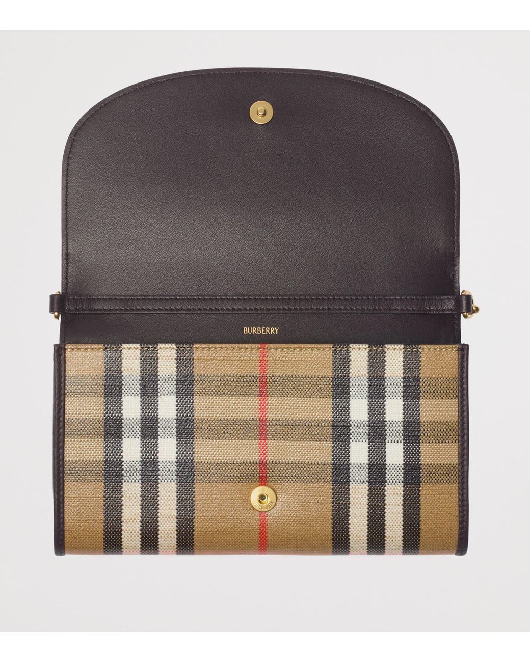 Burberry White Check Chain Wallet