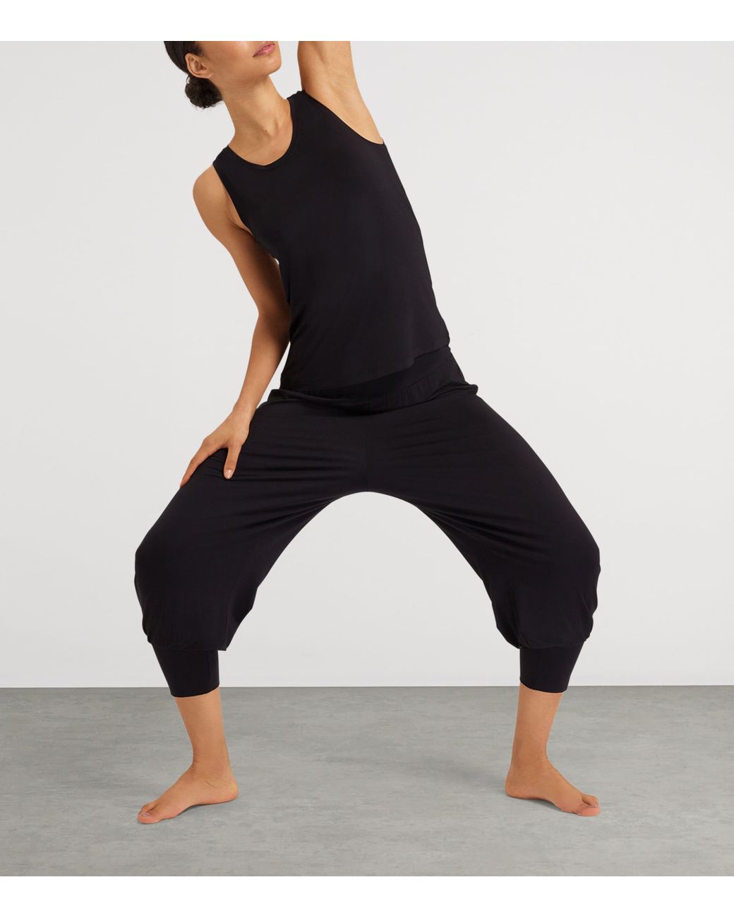 Hanro Blue Stretch-Modal Yoga Trousers
