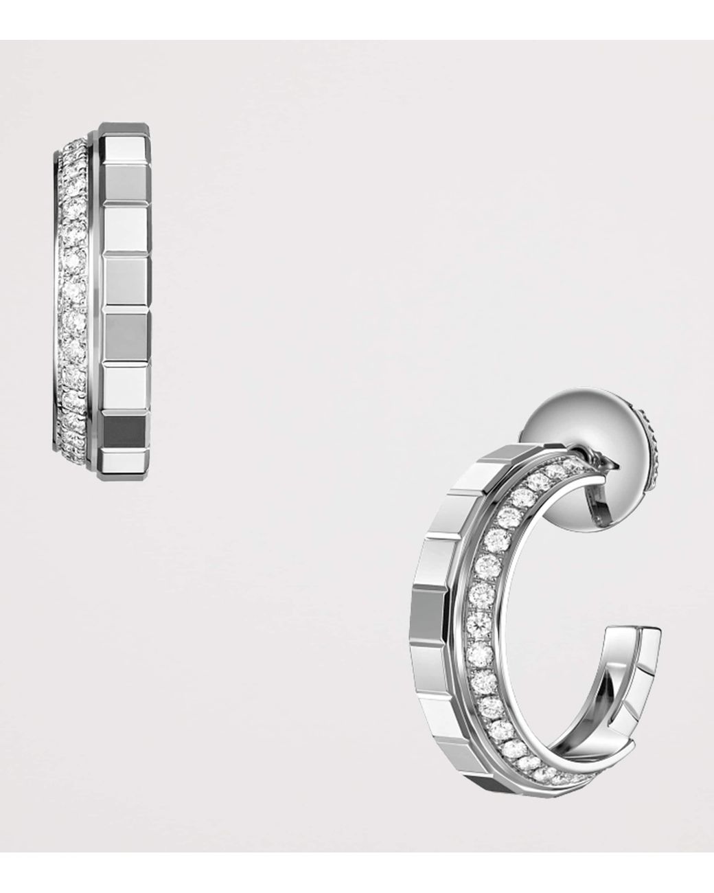 Chopard White And Diamond Ice Cube Earrings