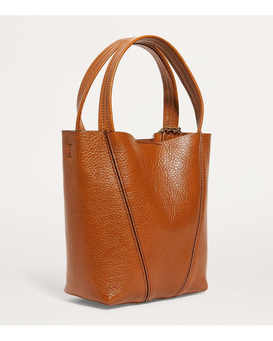 Chloé Brown Small Calfskin Spin Tote Bag