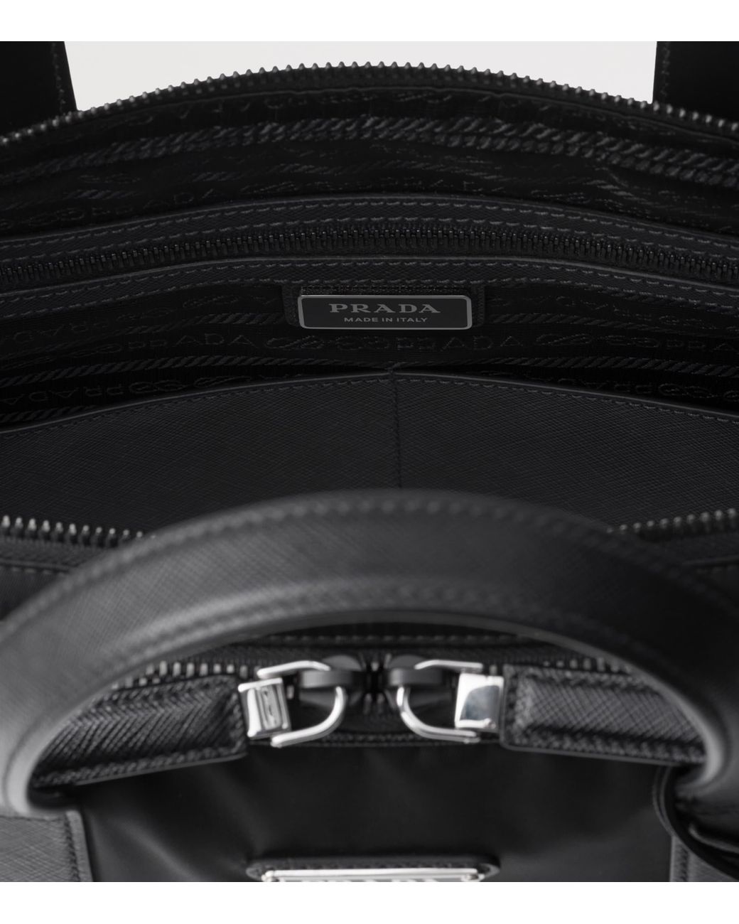 Prada Black Re-Nylon And Saffiano Leather Briefcase for men