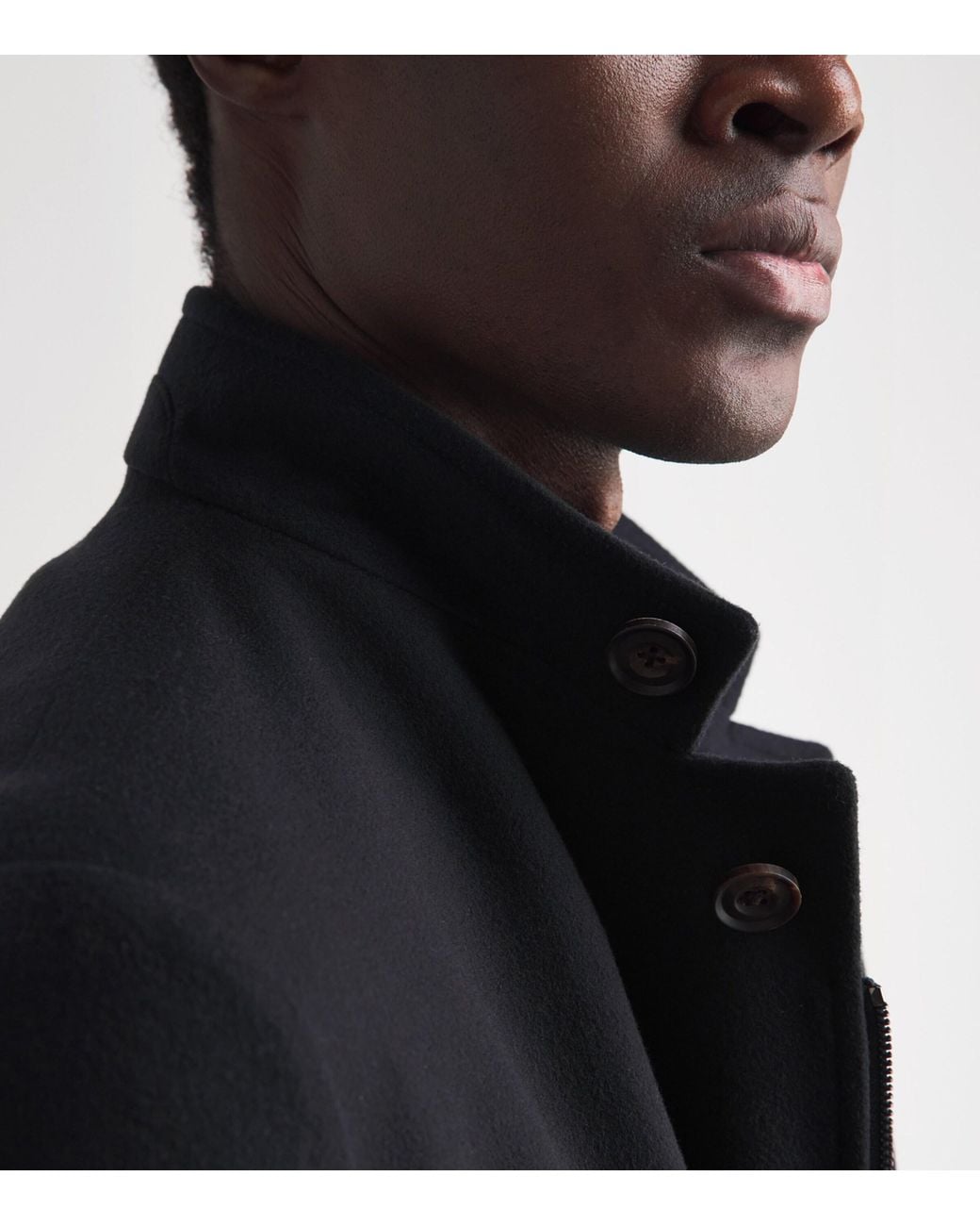 Corneliani Blue Virgin Wool High-Neck Jacket for men