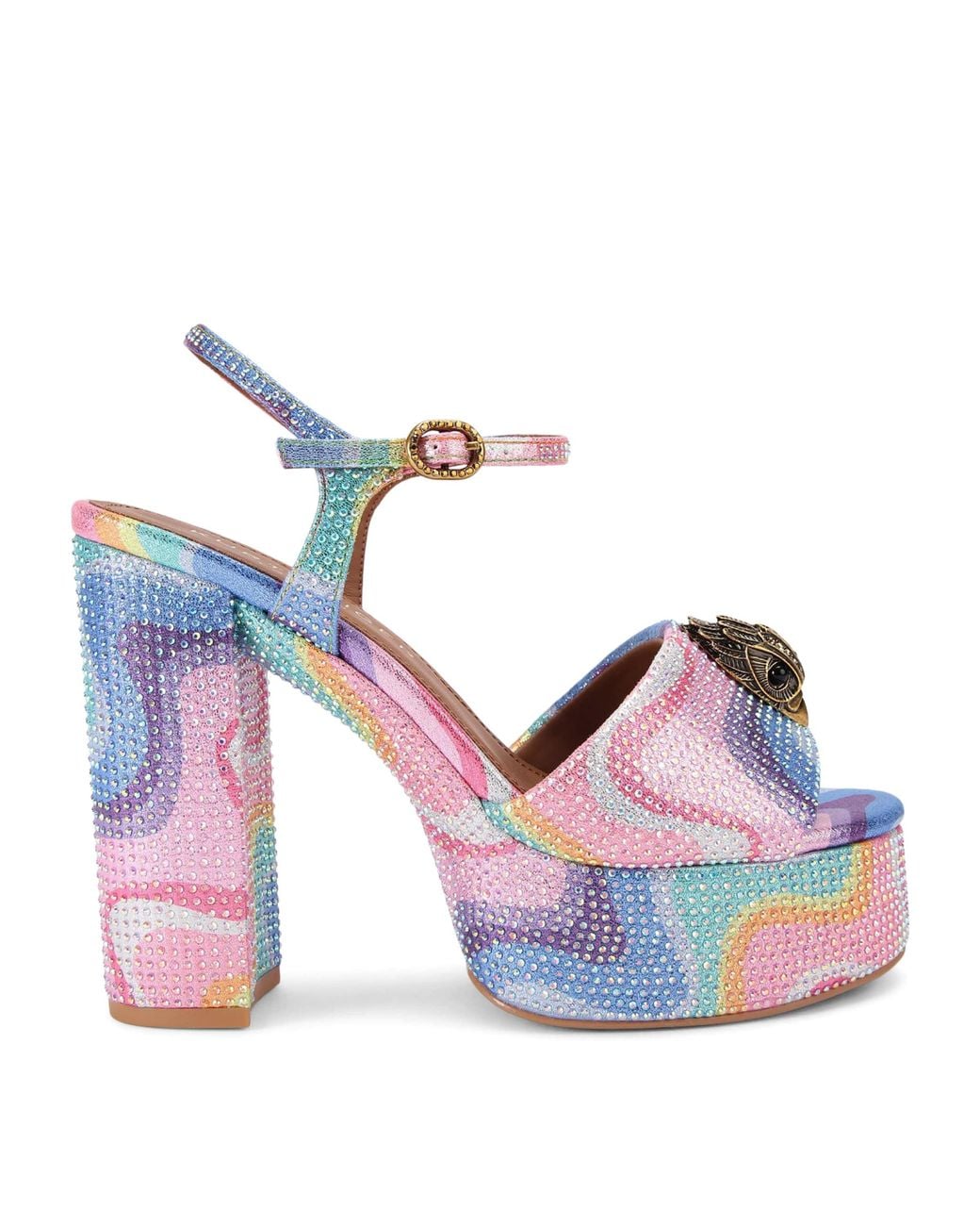 Kurt Geiger Blue Sequin Kensington Platform Sandals 125