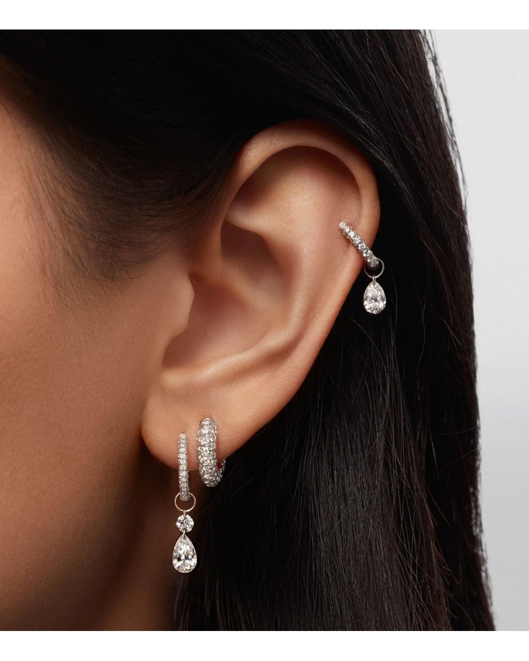 Maria Tash White Grand Floating Double Diamond Single Earring