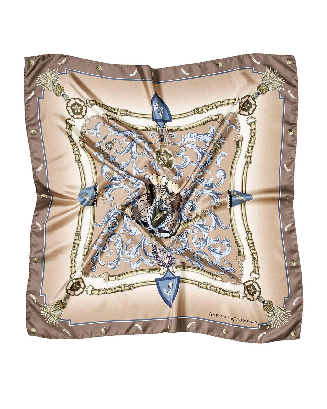 Aspinal Metallic Silk Signature Printed Scarf