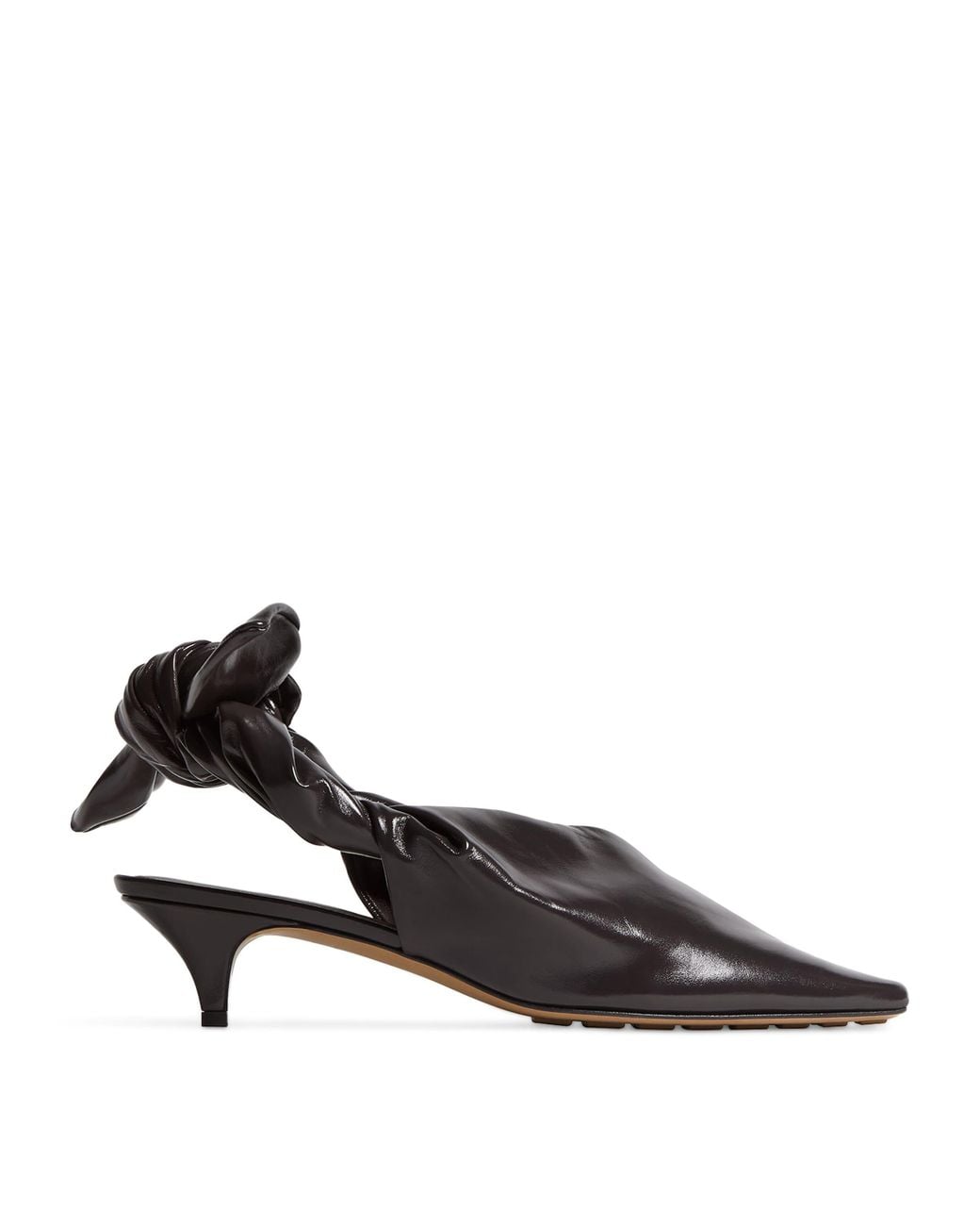Bottega Veneta Brown Leather Slingback Vesta Pumps 40
