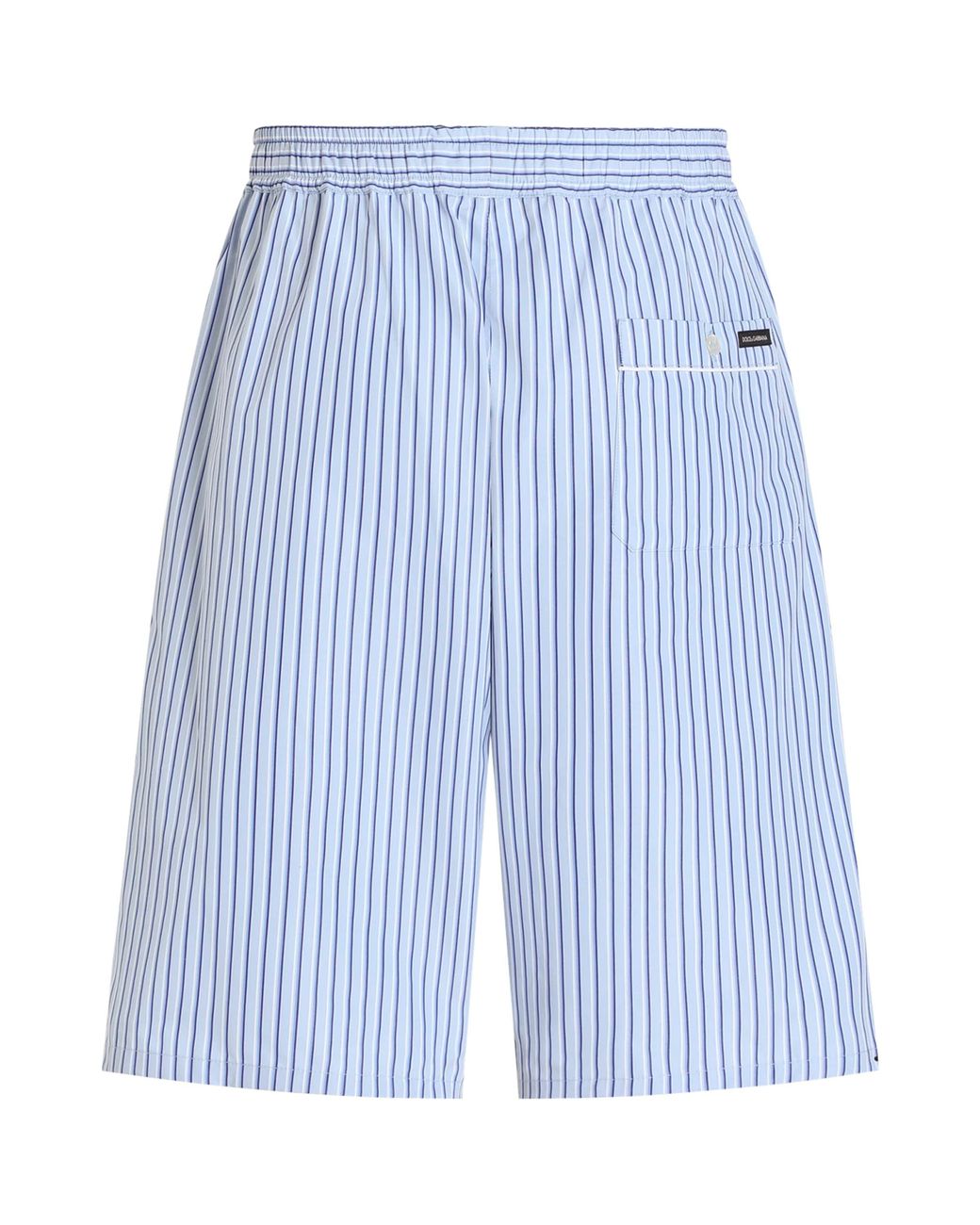 Dolce & Gabbana Blue Cotton-Silk Blend Bermuda Shorts for men