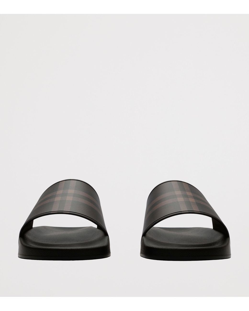 Burberry Brown Check Slides for men