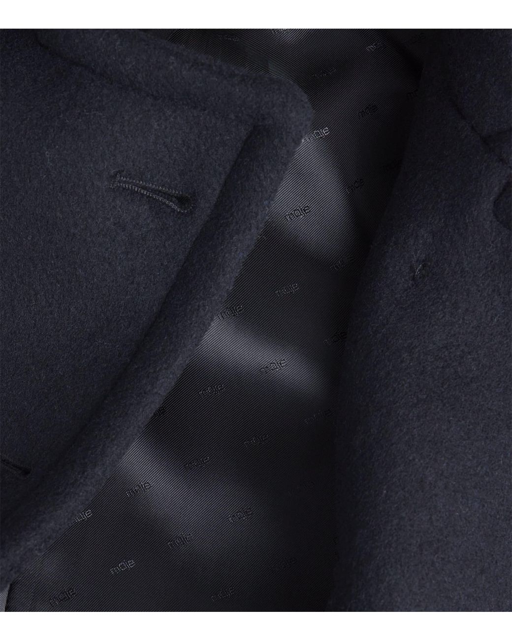 Maje Blue Wool-Blend Double-Breasted Pea Coat