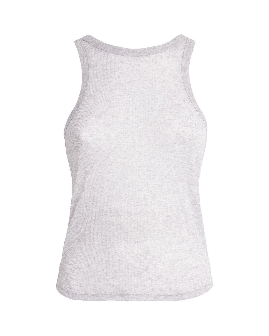 Skims White Semi-Sheer Ribbed Tank Top