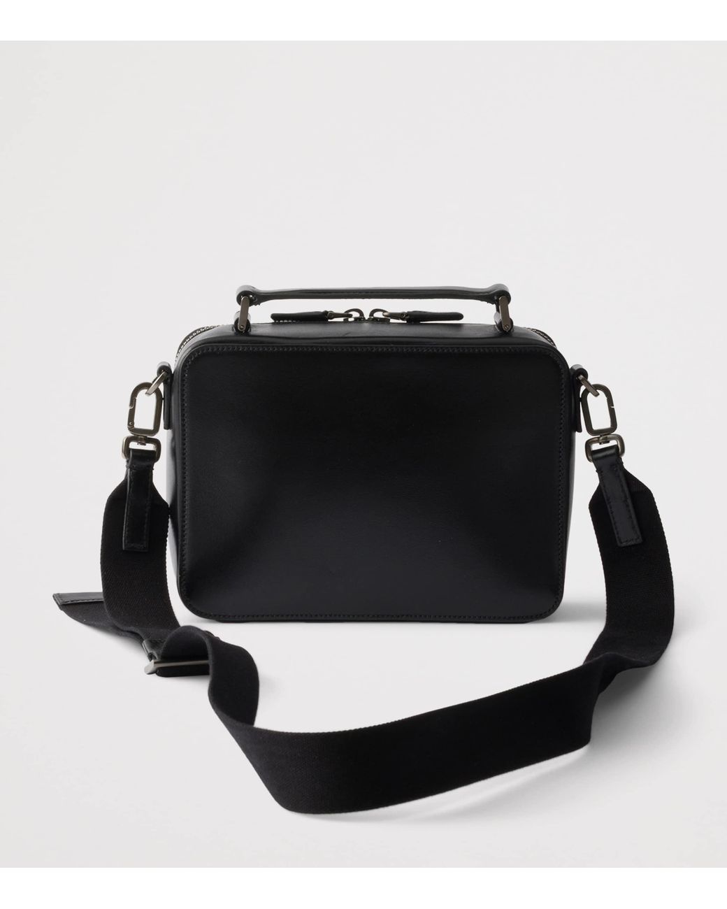 Prada Black Leather Brique Cross-Body Bag for men