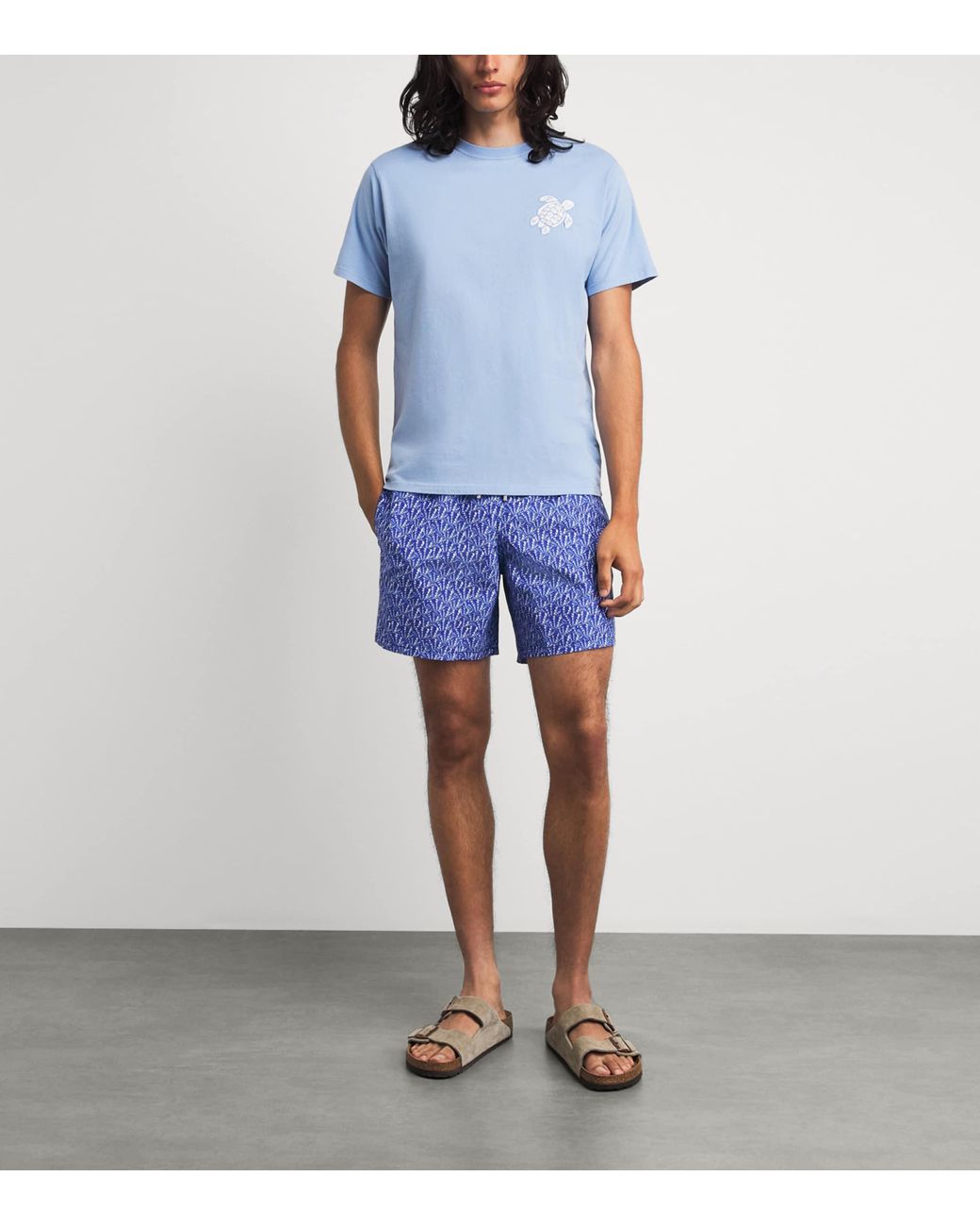 Vilebrequin Blue Moku Graphic Shells Swim Shorts for men