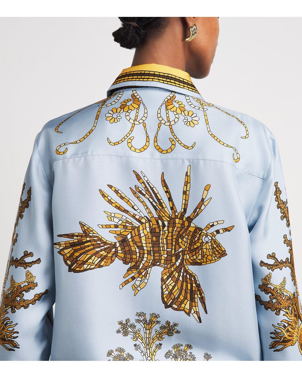 LaDoubleJ Blue Silk Printed Shirt