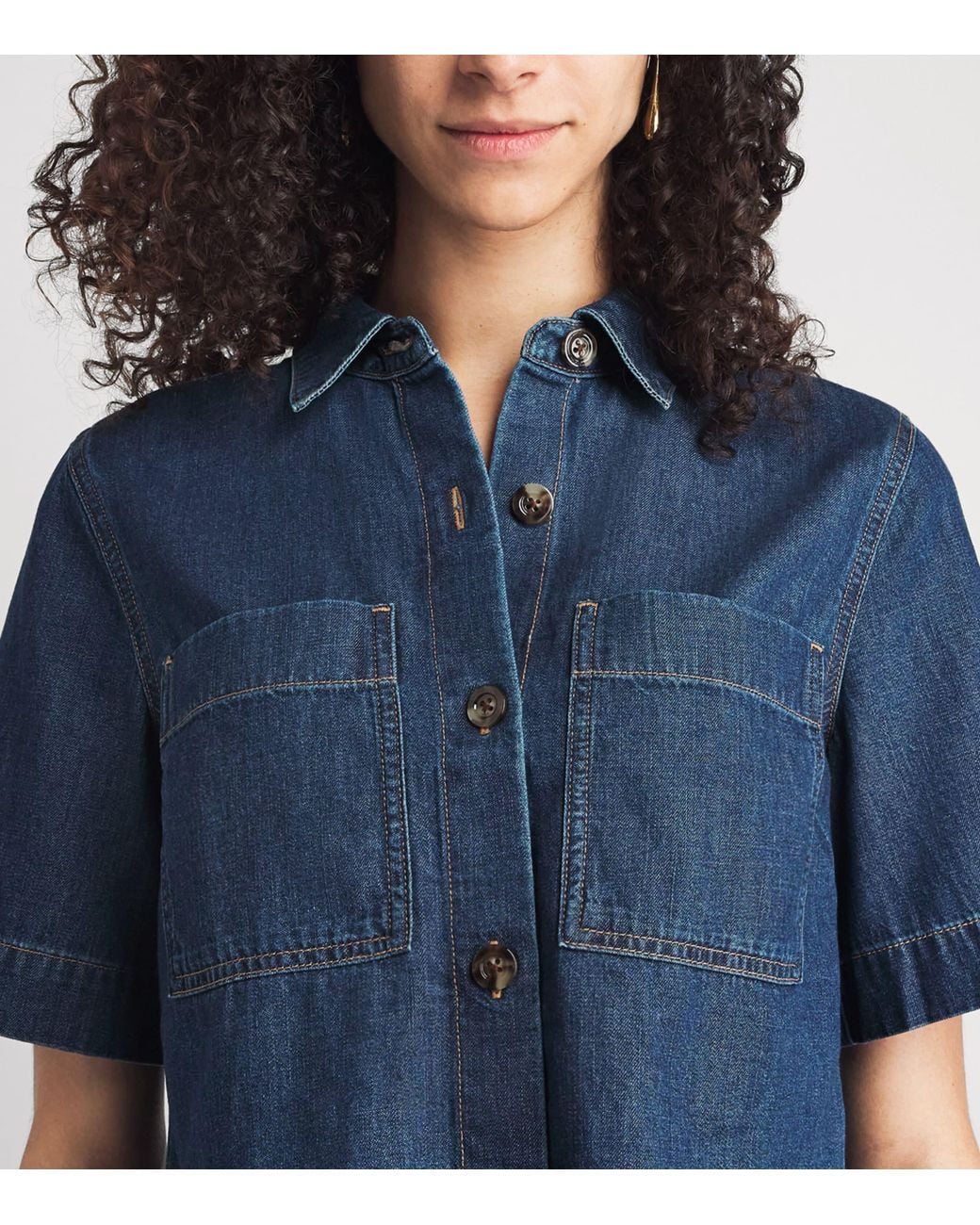 Veronica Beard Blue Chambray Spruce Shirt
