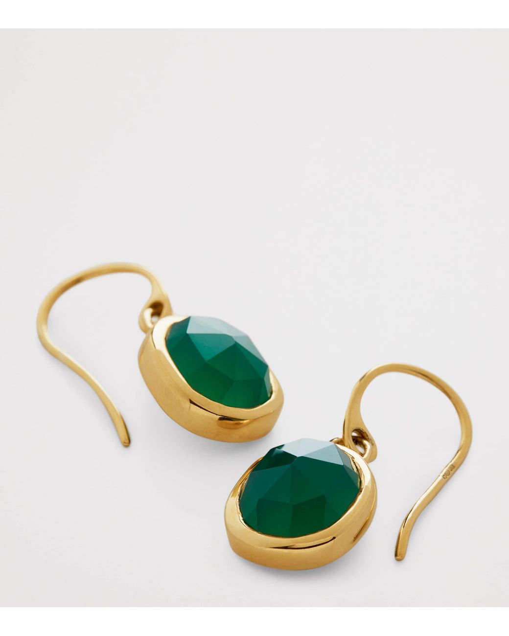 Monica Vinader Green Vermeil And Onyx Mv Siren Earrings