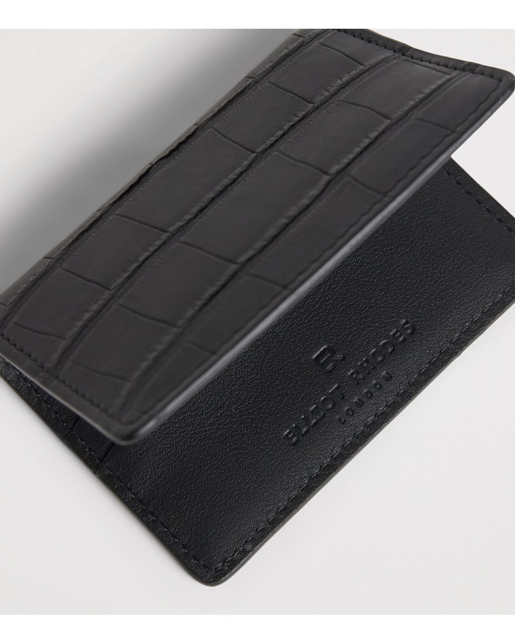 Elliot Rhodes Wallets Elliot Rhodes Crocodile Leather Card Holder in Black for Men | Lyst UK
