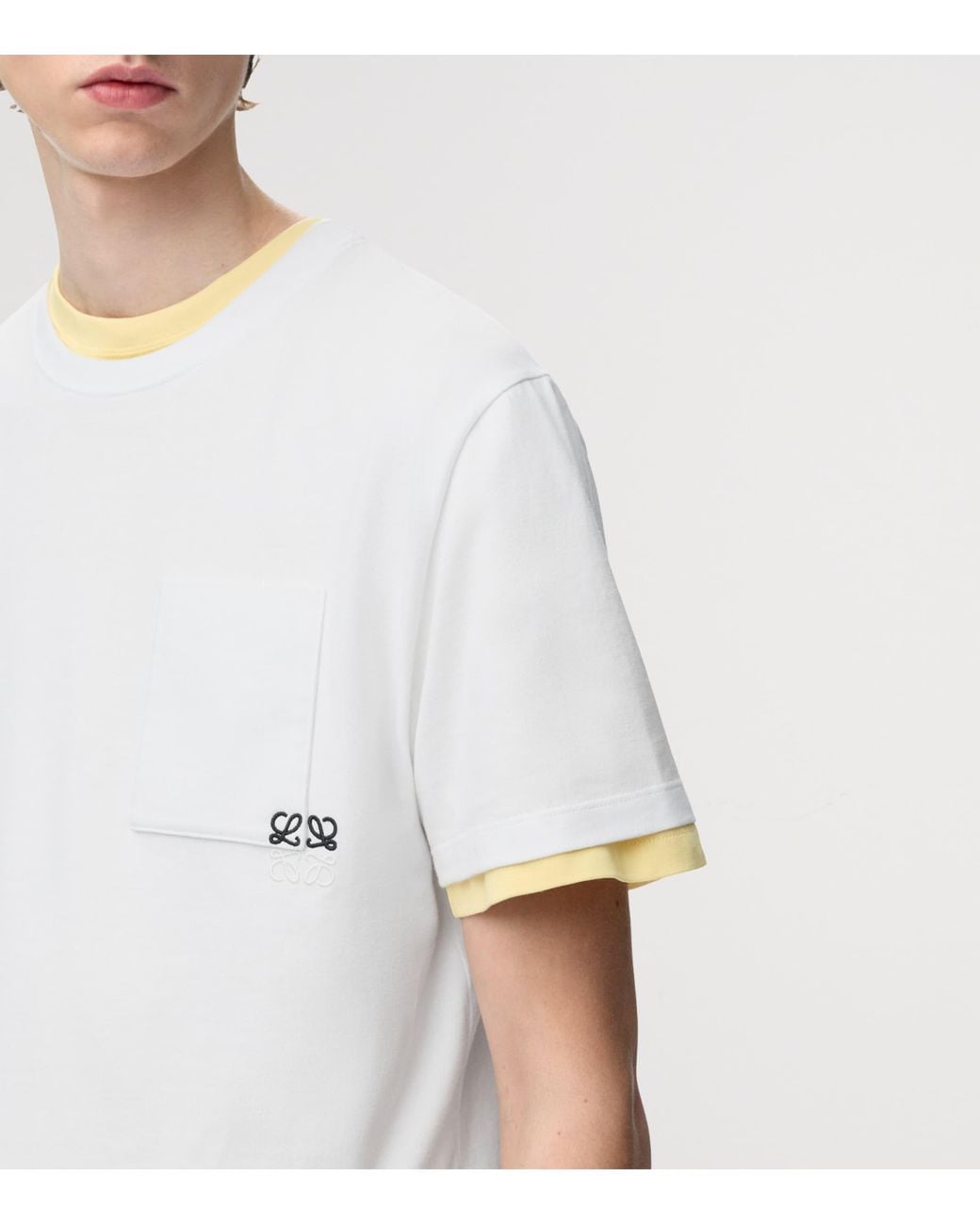 Loewe White Pocket Anagram T-Shirt for men