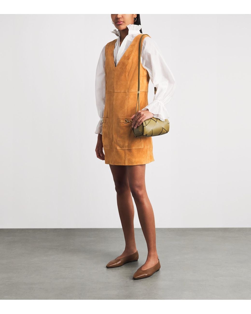 Ulla Johnson Brown Suede Sloane Mini Dress