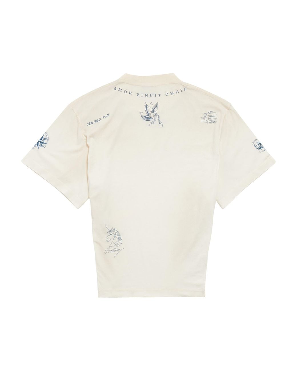 Balenciaga White Cotton Classic Ink Distressed T-Shirt