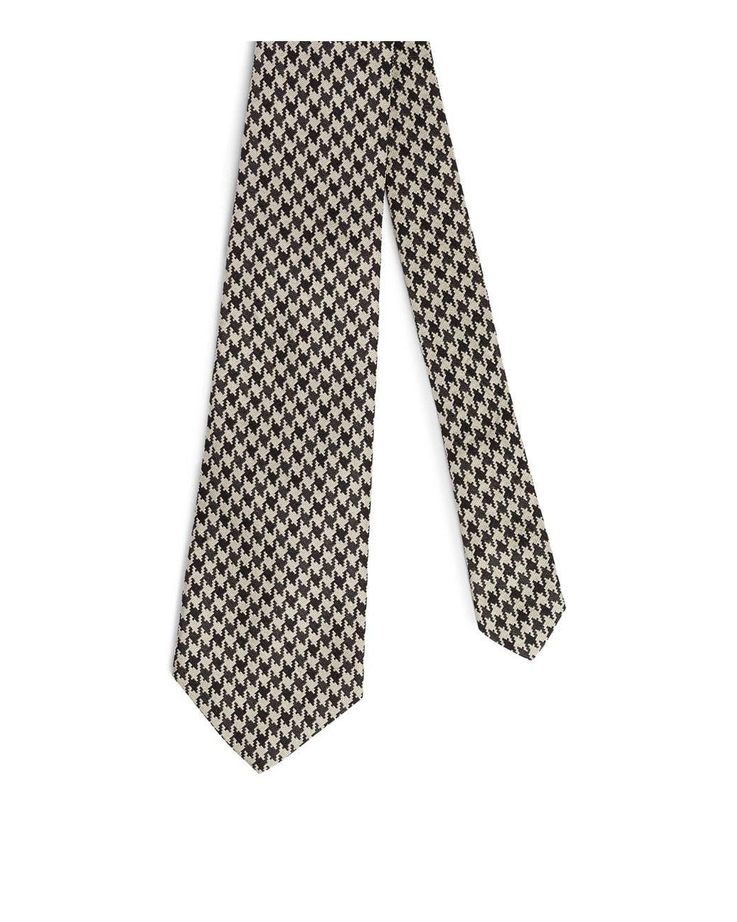 Dunhill White Silk Printed Tie for men