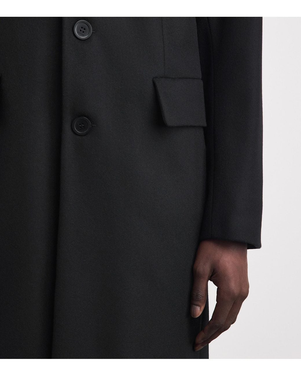 Sandro Black Wool-Blend Coat for men