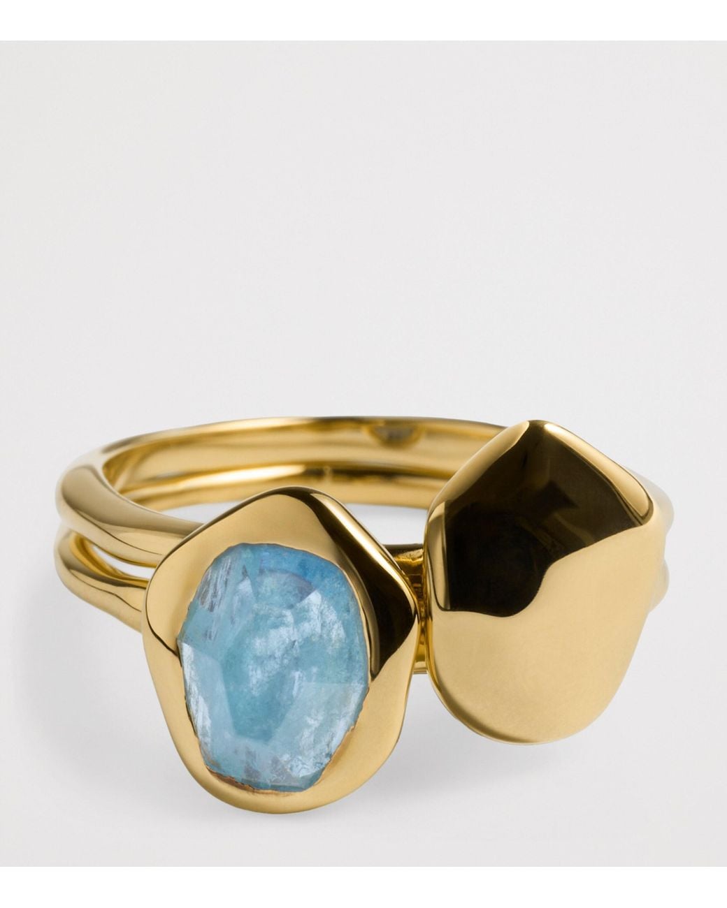 Monica Vinader Metallic Vermeil And Aquamarine Odyssey Ring