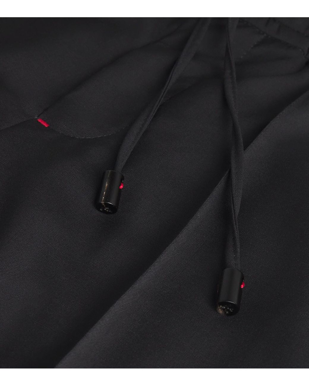 Isaia Black Wool-Mohair Drawstring Trousers for men
