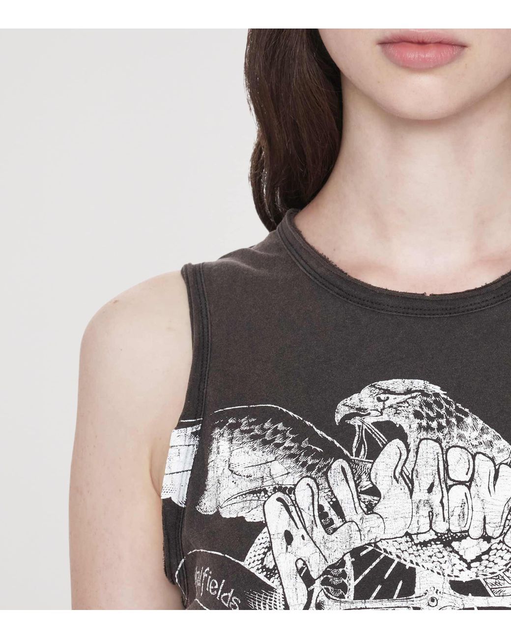 AllSaints Gray Organic Cotton Jenny Tank Top