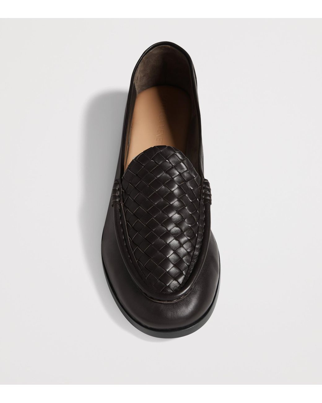 Bottega Veneta Black Leather Intrecciato Loafers for men