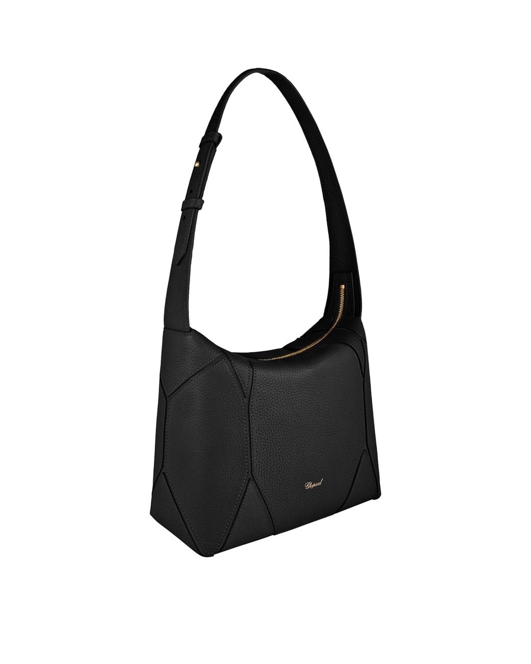 Chopard Black Grained Calfskin Diamond Shoulder Bag