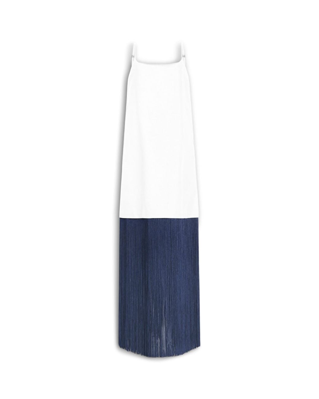 Alaïa Blue Cotton Fringe Slip Dress