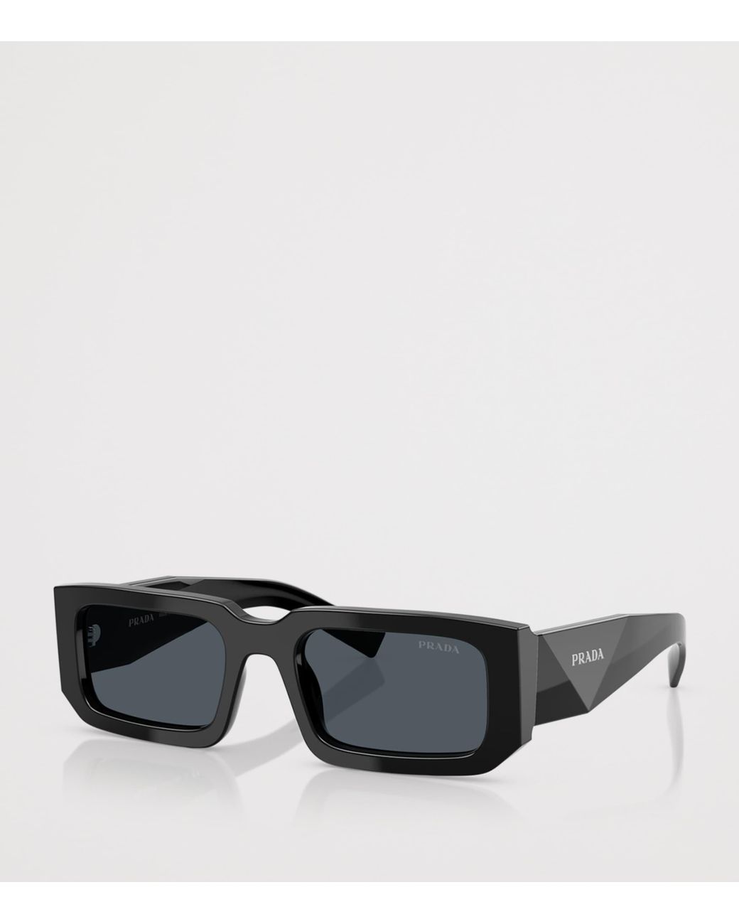 Prada Black Acetate Rectangular Sunglasses for men