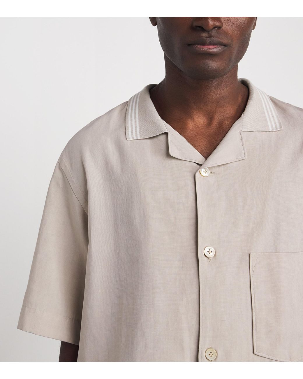 Eleventy White Bowling Shirt for men