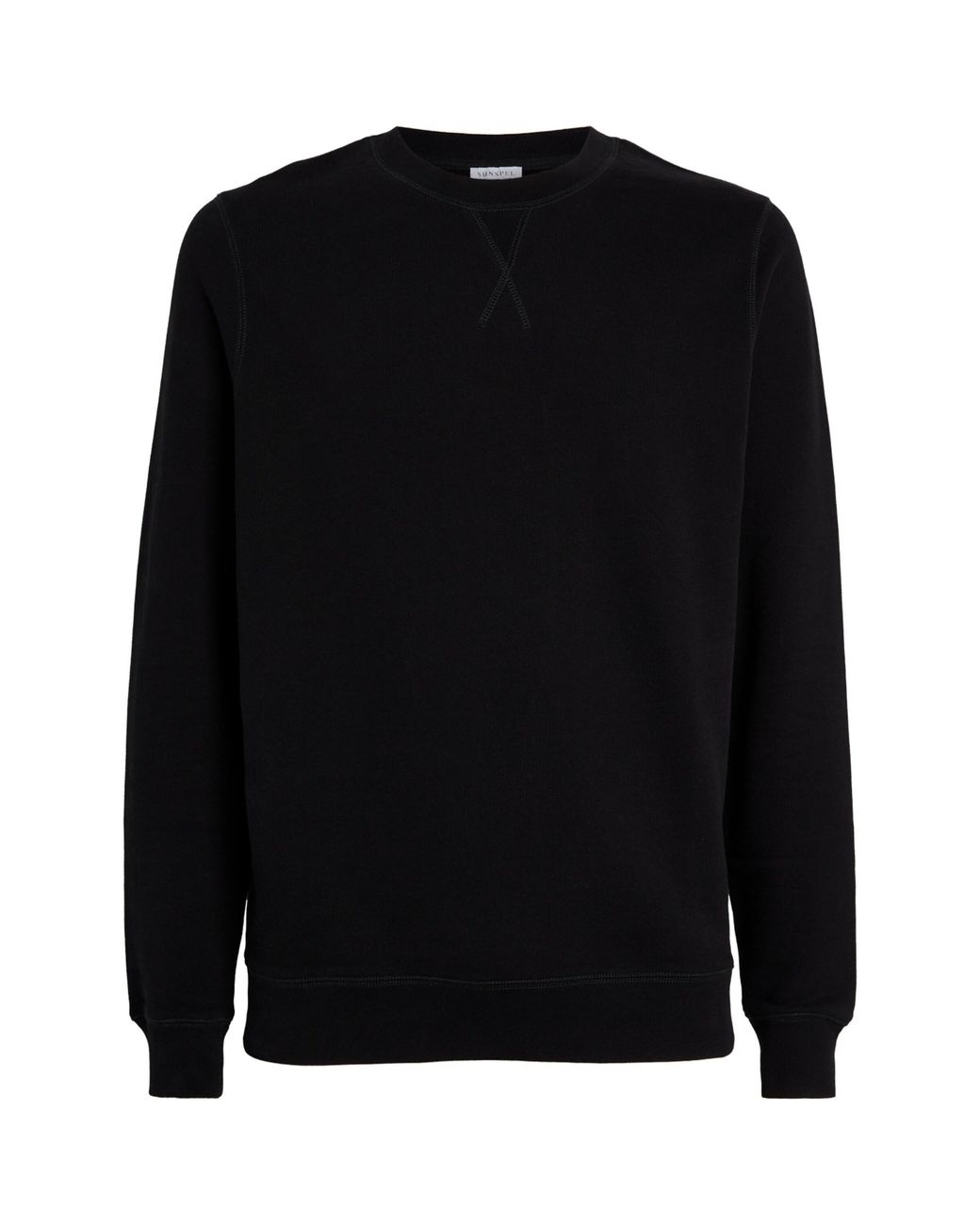 Sunspel Black Cotton Loopback Sweatshirt for men