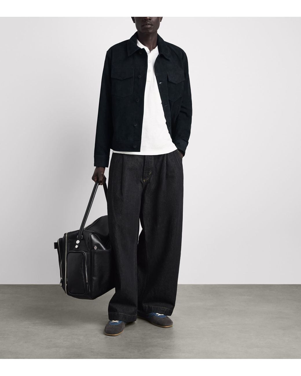 Rag & Bone Black Suede Trucker Jacket for men