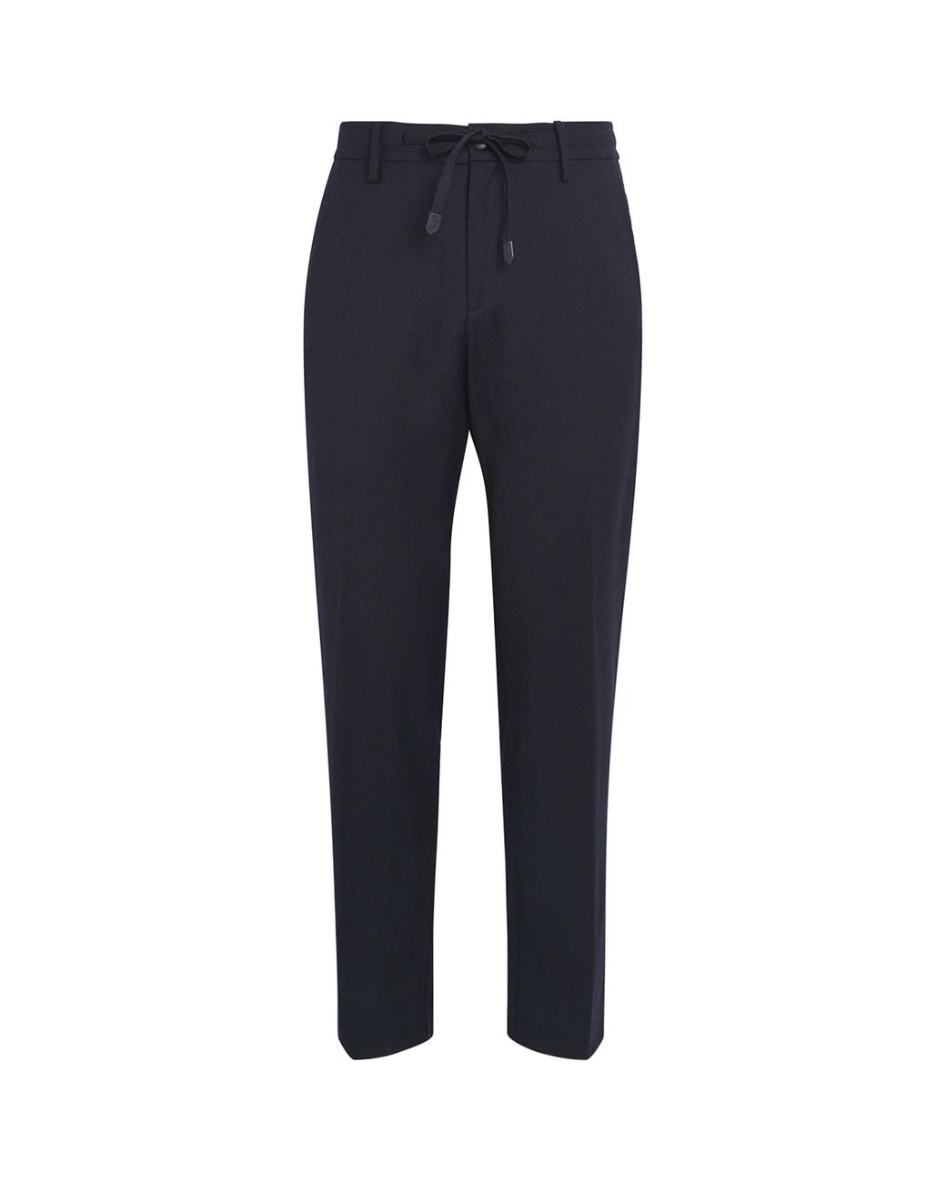 Canali Blue Wool Drawstring Trousers for men