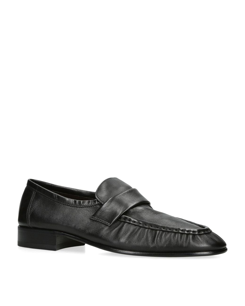 The Row Black Soft Leather Loafers