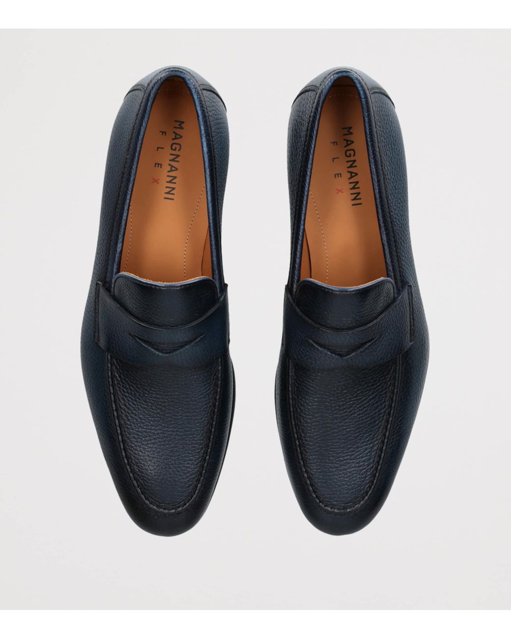 Magnanni Shoes Blue Leather Diezma Ii Loafers for men