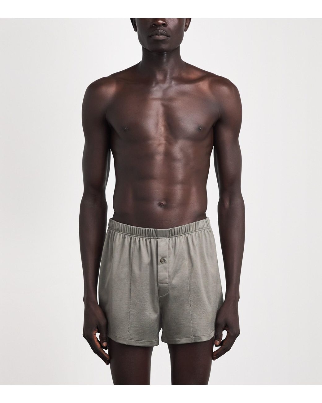 Hanro Gray Cotton Boxer Shorts for men