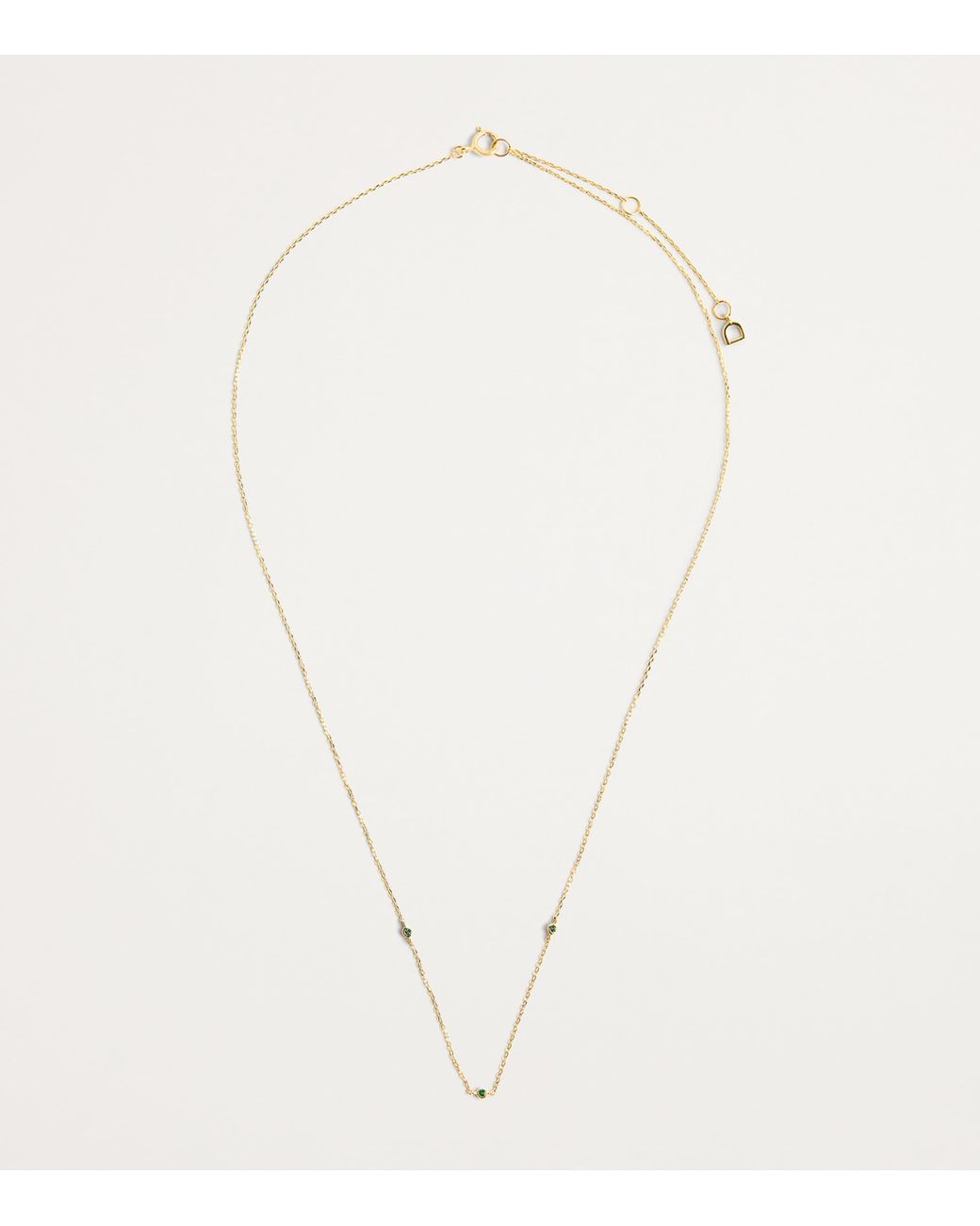 Astrid & Miyu White And Emerald Charm Necklace