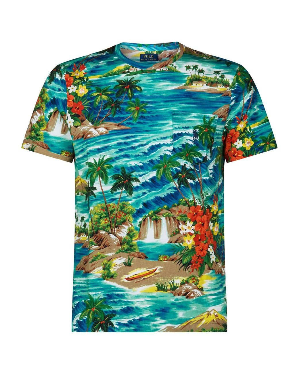 Polo Ralph Lauren Hawaiian Print T-shirt in Blue for Men | Lyst