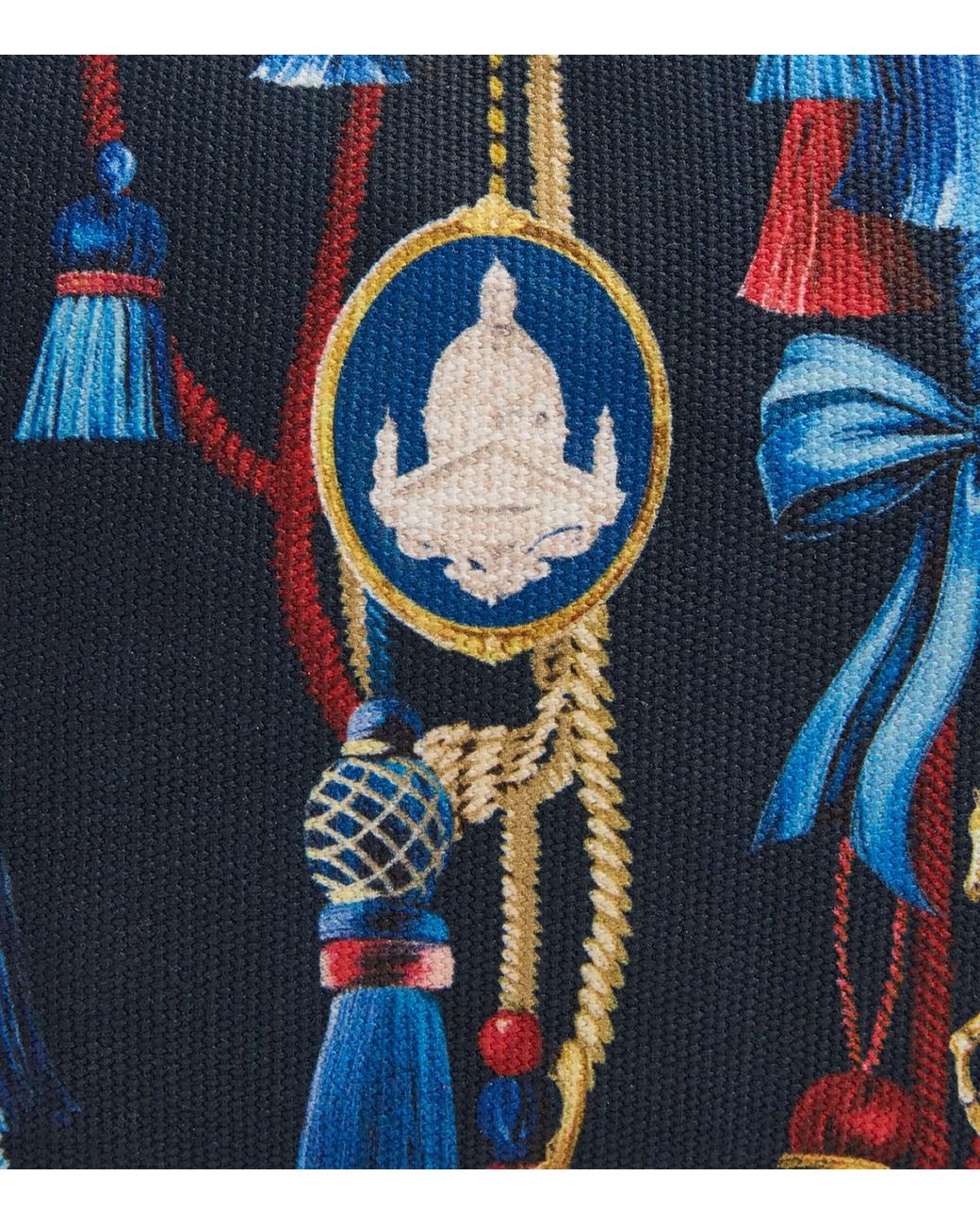 Harrods Blue Medium Canvas Tassel Wash Bag