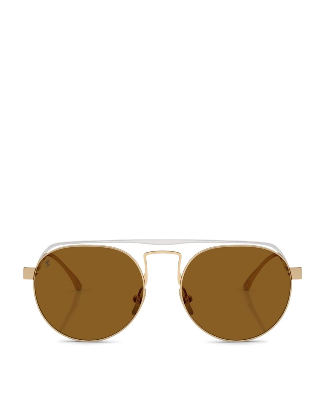 Ferrari Brown Titanium Oval Sunglasses
