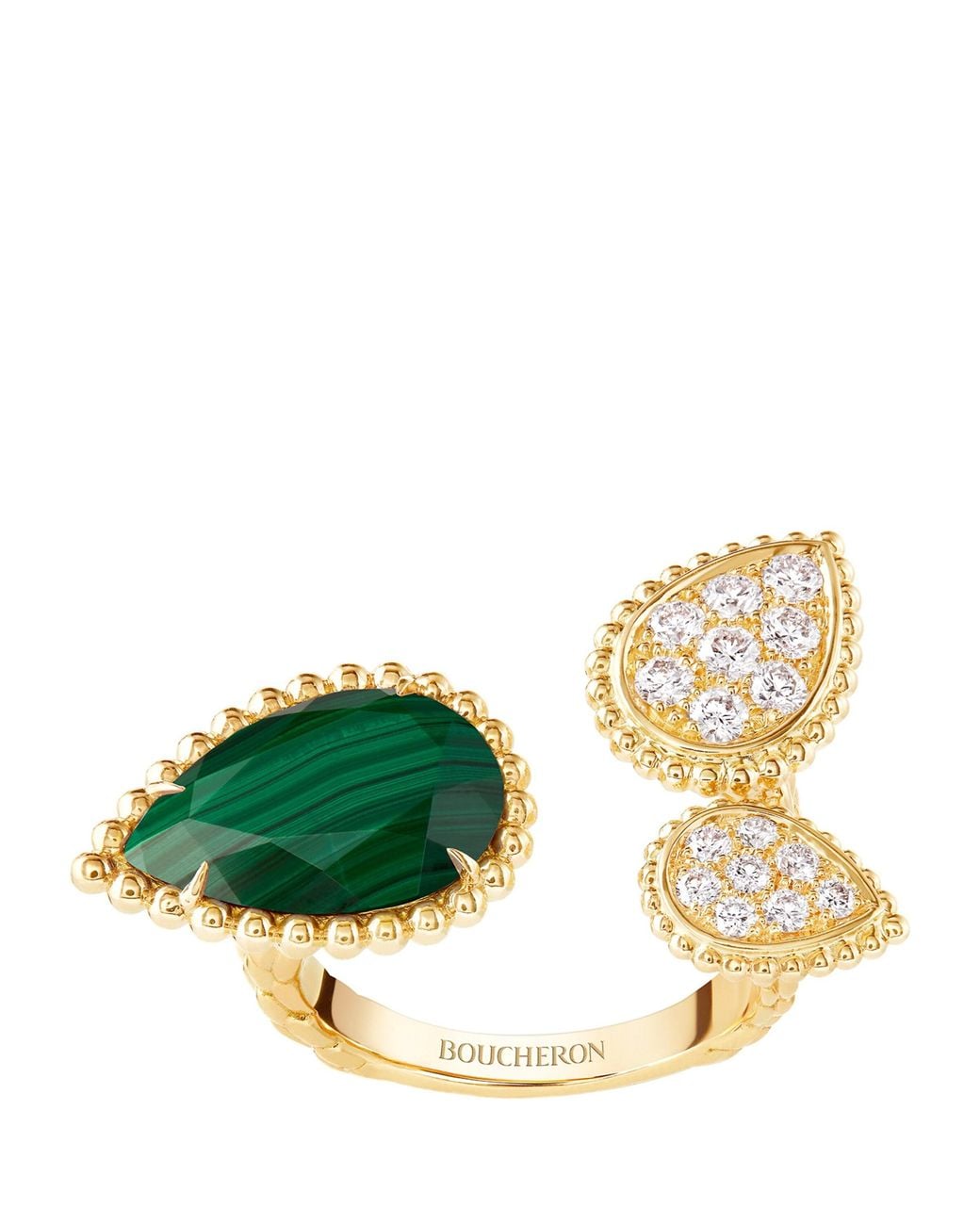 Boucheron Metallic Malachite And Diamond Serpent Bohème Ring