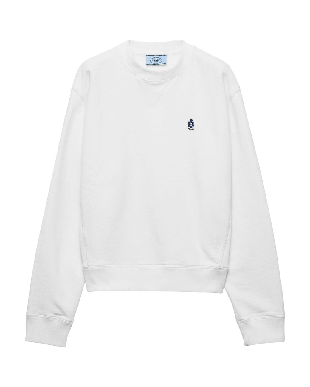 Prada White Cotton Logo Sweatshirt